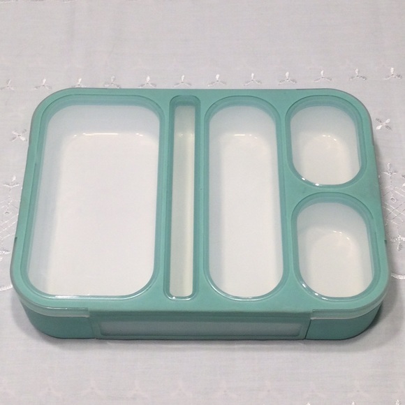 Plus Point Five Compartment Tray w/Lid Heavy Duty Four Sided Closure - Picture 1 of 6